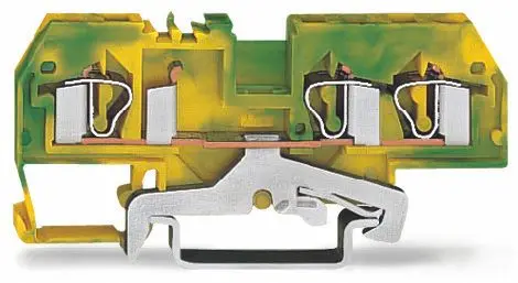 Produktfoto 1 von 3-Leiter-Schutzleiterklemme,4 mm²,mittige Beschriftung,grün-gelb