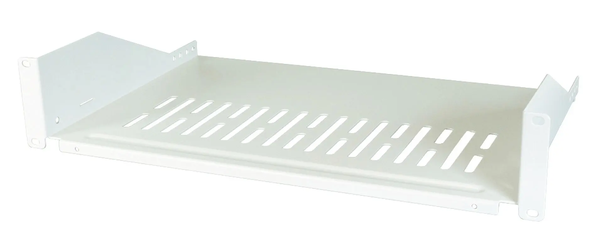 Produktfoto 1 von 19" 2HE Fachboden Tiefe 300 mm RAL7035 Traglast 22 kg