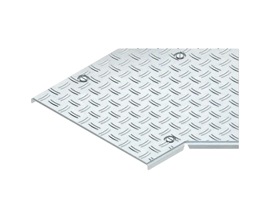 Produktfoto 1 von Deckel für Bogen 45°, Breite 305 mm t=4,5 mm bandverzinkt,m.Drehriegelvers.