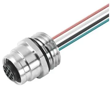 Produktfoto 1 von Einbaustecker, M12, Buchse, gerade, M16, Polzahl: 5, 0,5 m