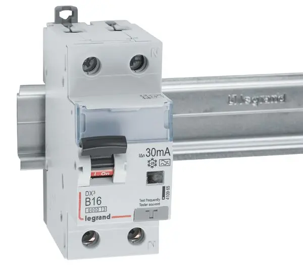 Produktfoto 1 von DX3 FI/LS-Schalter B-Char. 16A, 1P+N, 6kA, 30mA, Typ A, 230VAC, 2TE
