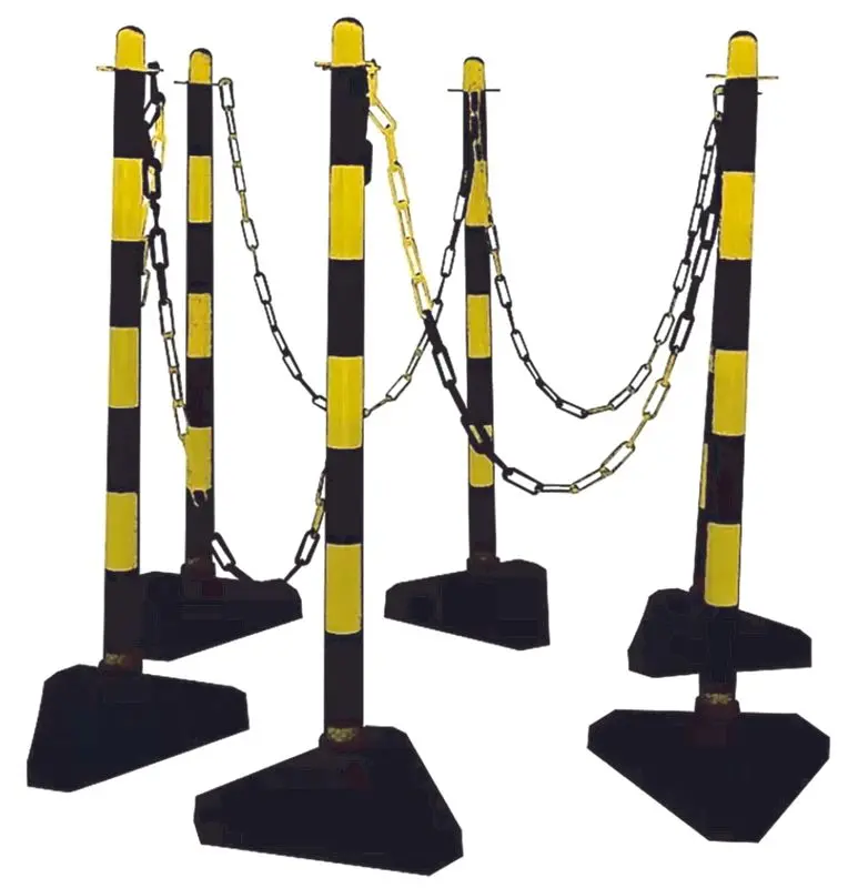 Produktfoto 1 von Kettenständer-Set Secur mit Zementfuß Pfosten: gelb/schwarz