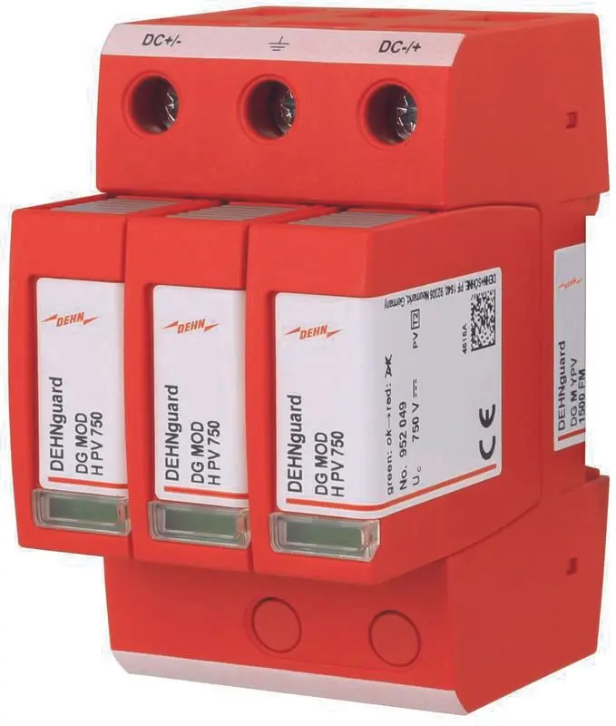Produktfoto 1 von Überspannungsableiter Typ 2 DEHNguard M Mehrpolig für PV-Anlagen bis 1500V DC