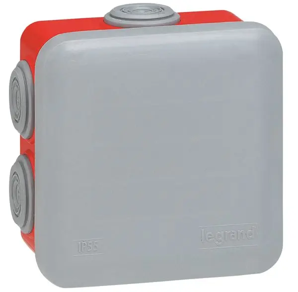 Produktfoto 1 von Abzweigdose Plexo, 80x80x45mm HxBxT, IP 55 , m.7 Vorprägungen