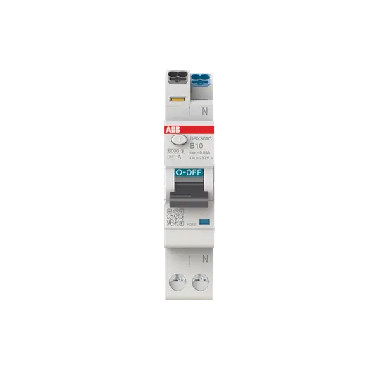 Produktfoto 1 von DSX301CA-B10/0,03 FI/LS-Schalter, 1 TE 6kA, 1P+N, Typ A, B10, 30mA