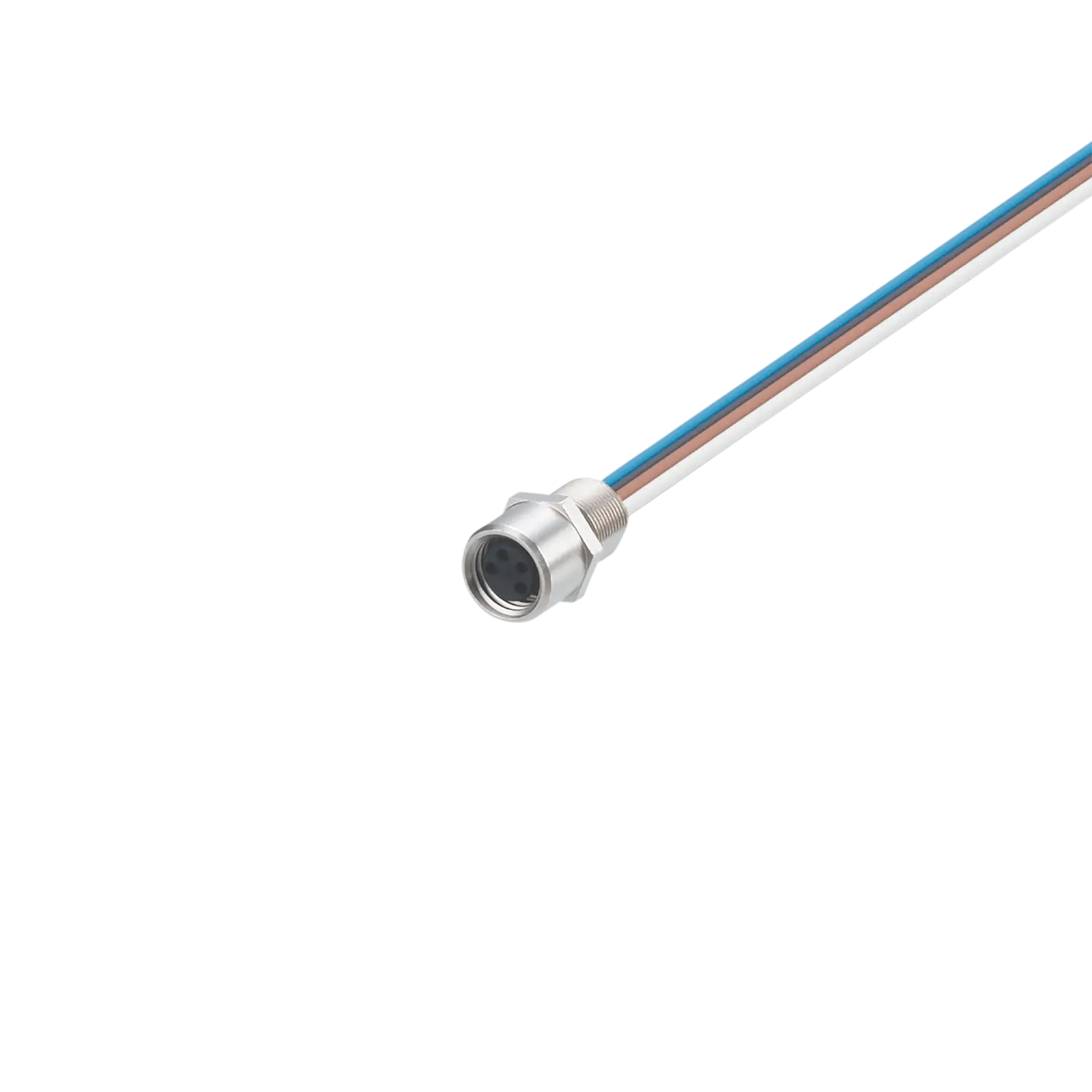 Produktfoto 1 von Einbaubuchse <60VAC 0,5m PVC Gehäuse Messing vernickelt IP67