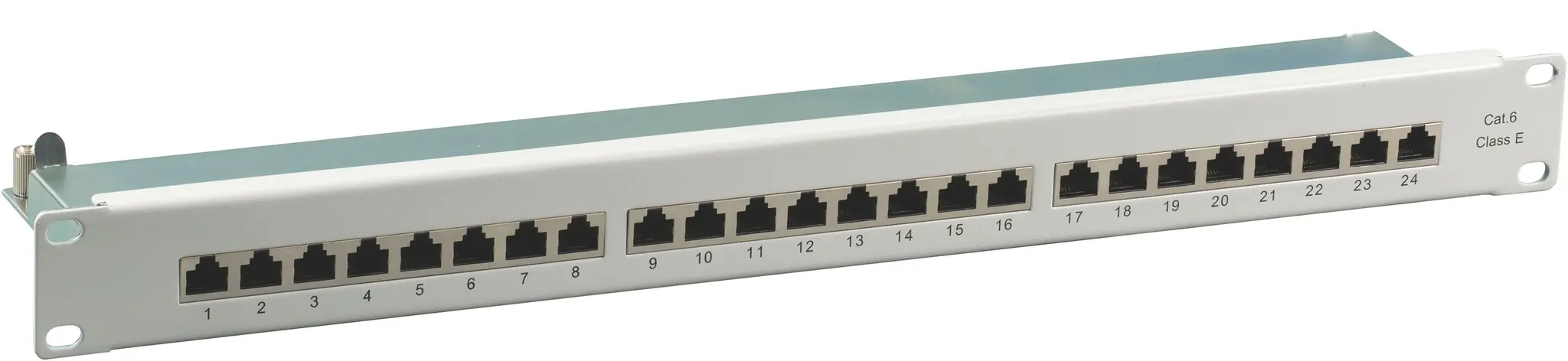 Produktfoto 1 von Cat6 24P Patchpanel LSA 1HE Class E 250 MHz,RAL7035