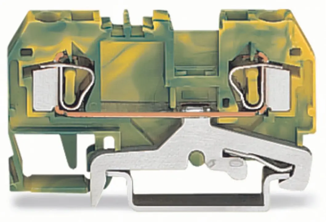 Produktfoto 1 von 2-Leiter-Schutzleiterklemme,4 mm²,mittige Beschriftung,grün-gelb