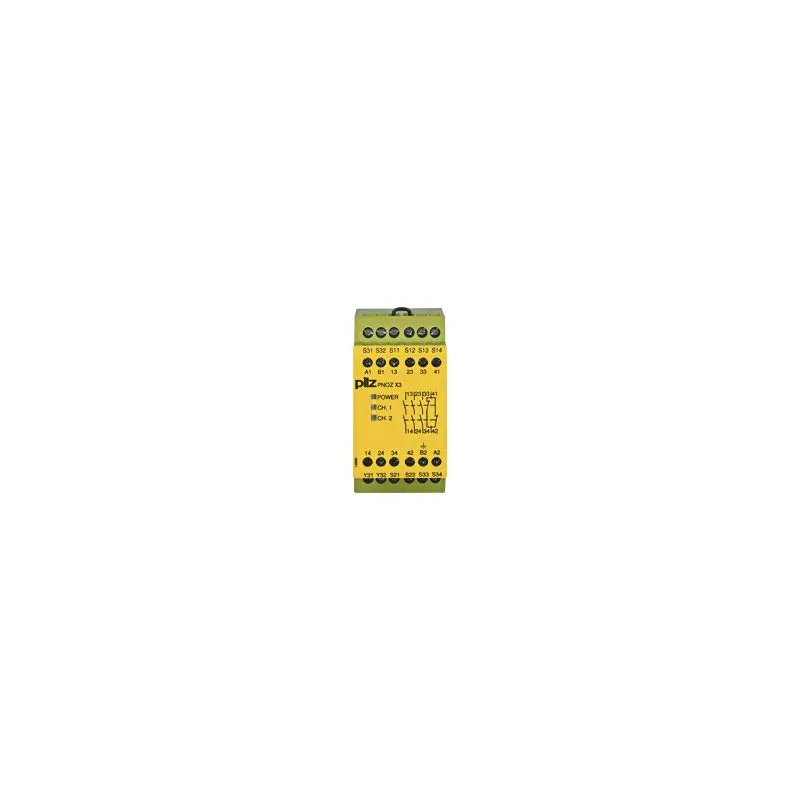 Produktfoto 1 von PNOZ X3 110VAC 24VDC 3n/o 1n/c 1so Sicherheitsschaltgerät