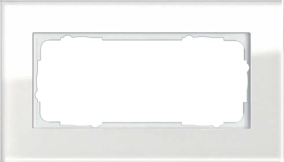 Produktfoto 1 von Abdeckrahmen 2fach o.Mittelsteg Esprit Glas weiß
