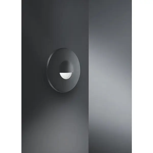 Produktfoto 1 von LED-Wandeinbauleuchte 230 V AC, 50 Hz 2W, 3000 K, rund, starr, schwarz
