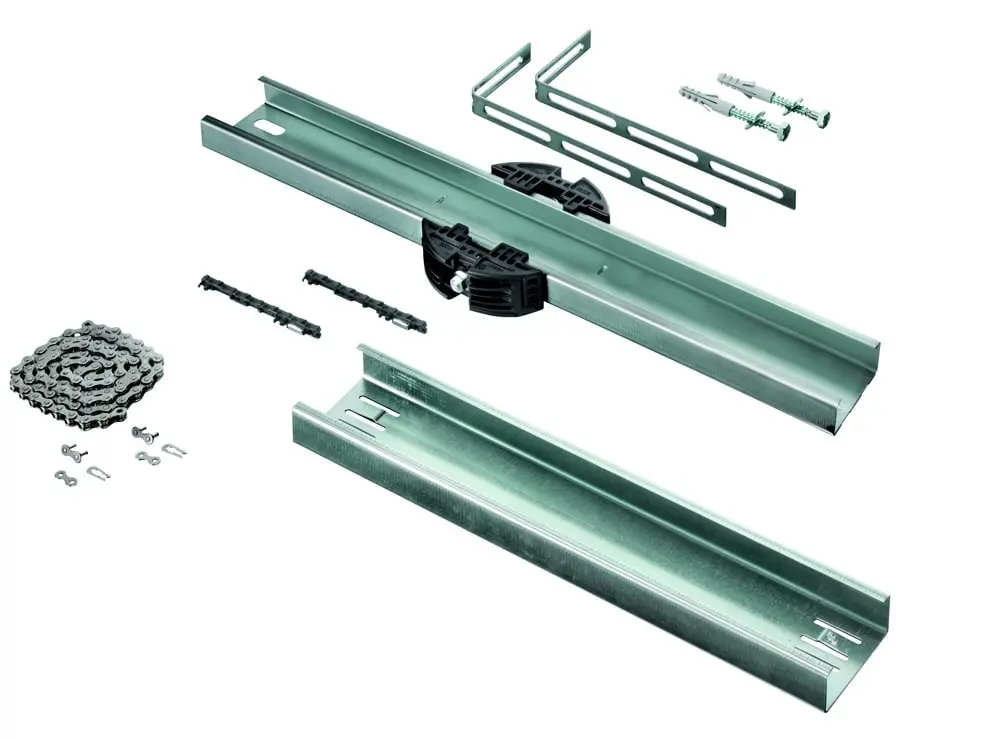 Verlängerungsset 543mm Laufschiene MS 1,25mm verzinkt inkl. Montagezubehör