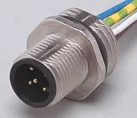 Produktfoto 1 von Einbaustecker <125VAC 0,5m PVC Gehäuse Zinkdruckguss vernickelt IP68