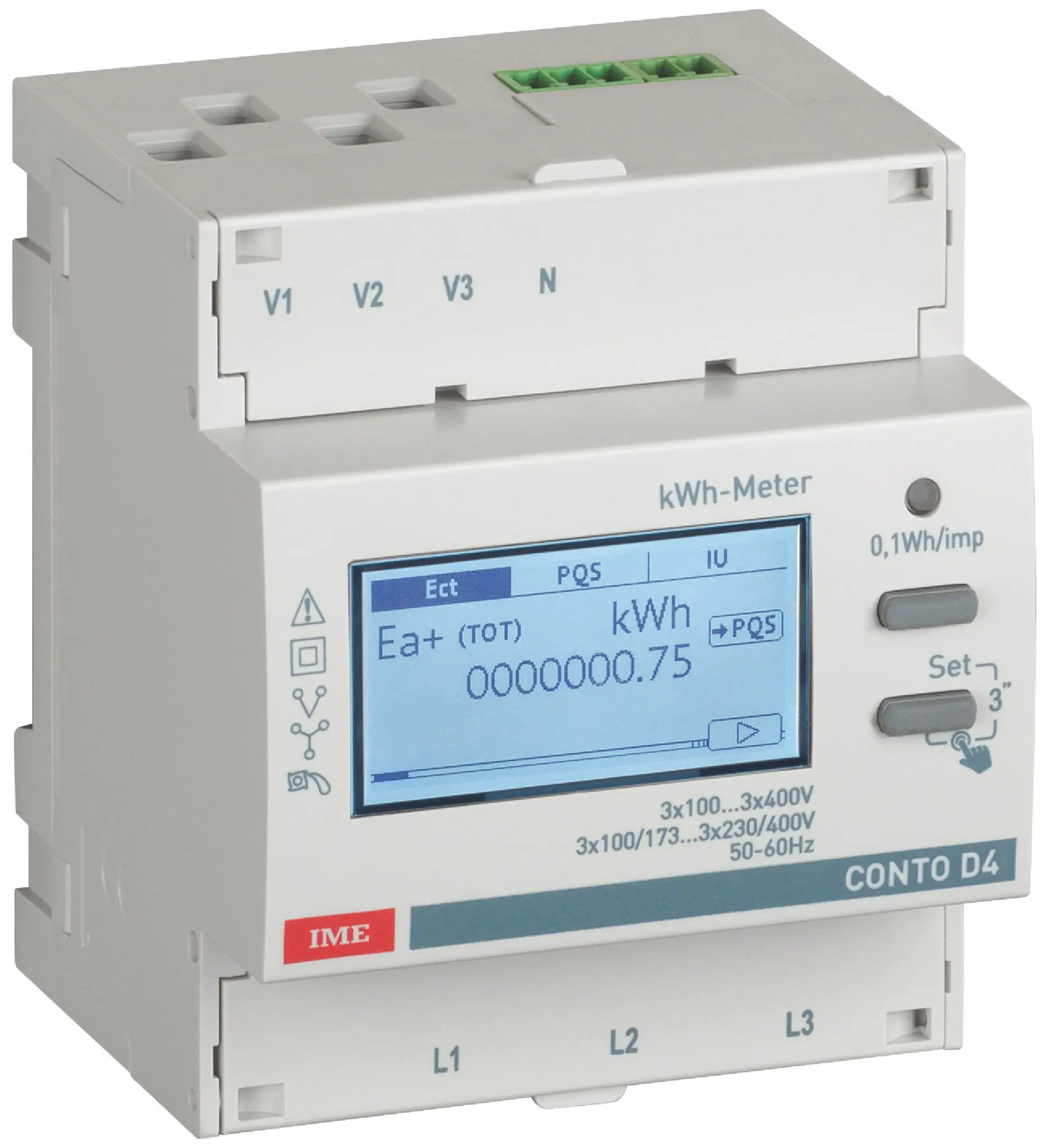 Produktfoto 1 von Energiezähler Conto D4-Pt, 3-ph, über Stromwandler, Impulsausgang, 4TE