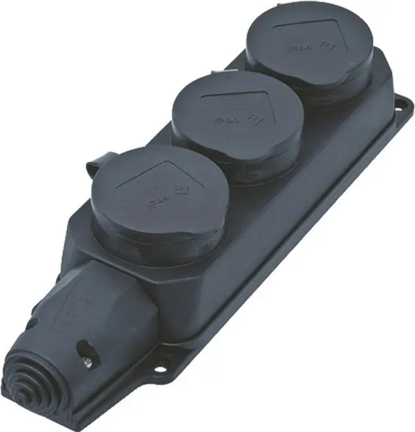 Produktfoto 1 von Steckdosenleiste IP44 3-fach mit Deckel
