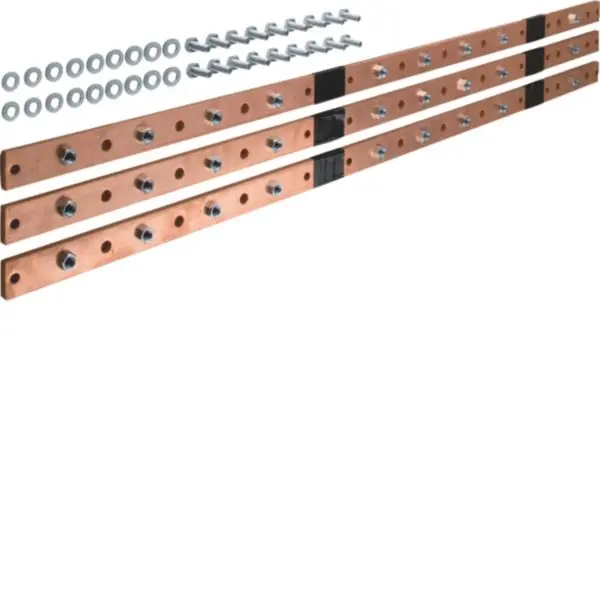 Produktfoto 1 von CU-Schiene,universN,40x10mm,5feldig,für 9Trennerleisten NH1-3, (3Stk)