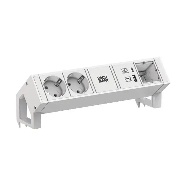 Produktfoto 1 von DESK2 white 2xCEE7/3 1xCM 1xUSB A/C 22W 0, 2m GST18
