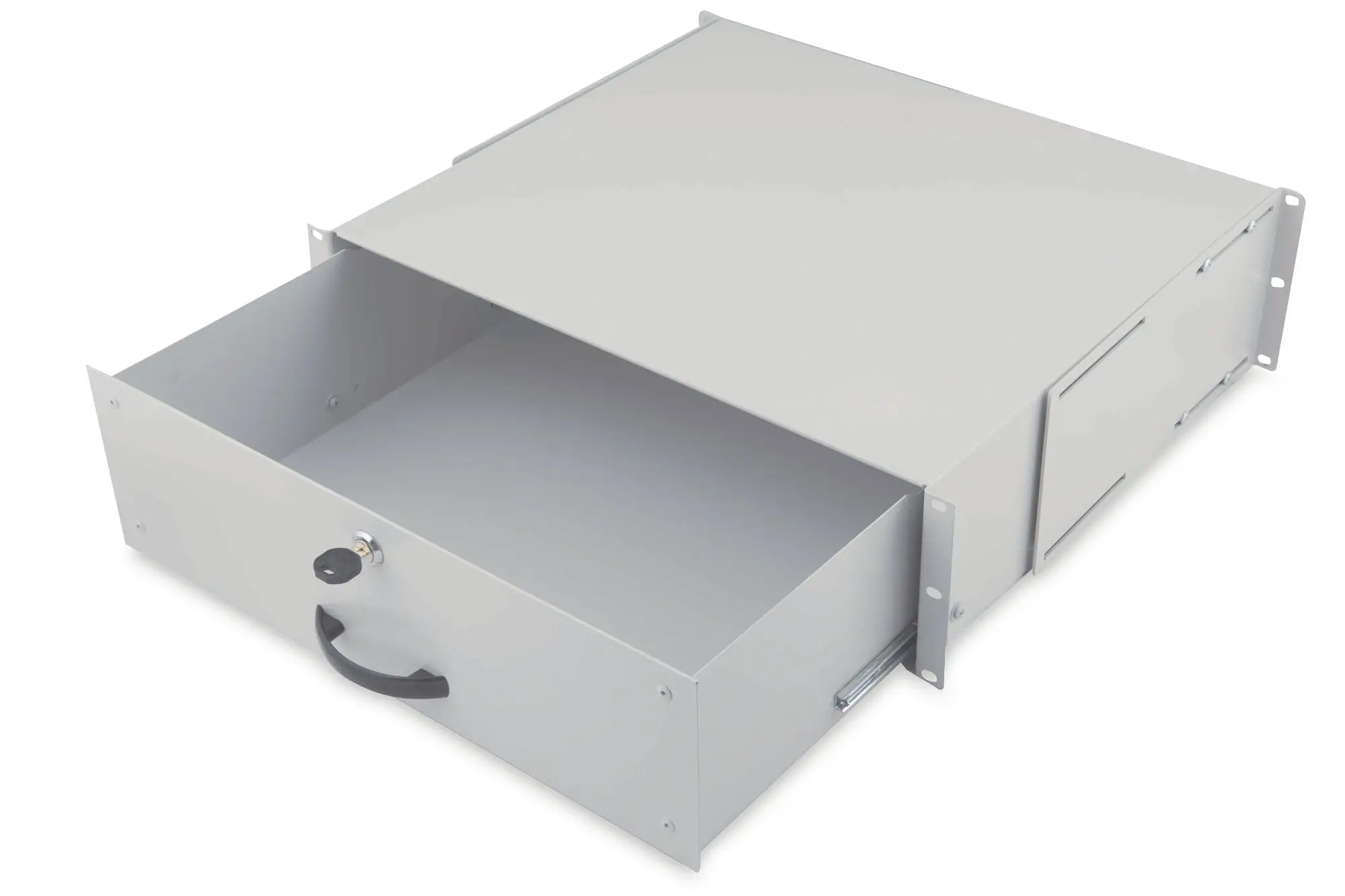 Produktfoto 1 von DIGITUS 3HE abschließbare Schublade grau RAL7035