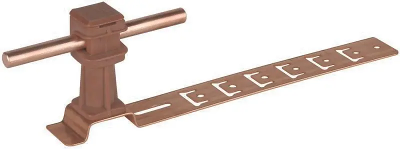 Produktfoto 1 von Dachleitungshalter UNIsnap Cu/K-braun H 36mm Rd 8mm m. geprägt. Strebe L 205mm