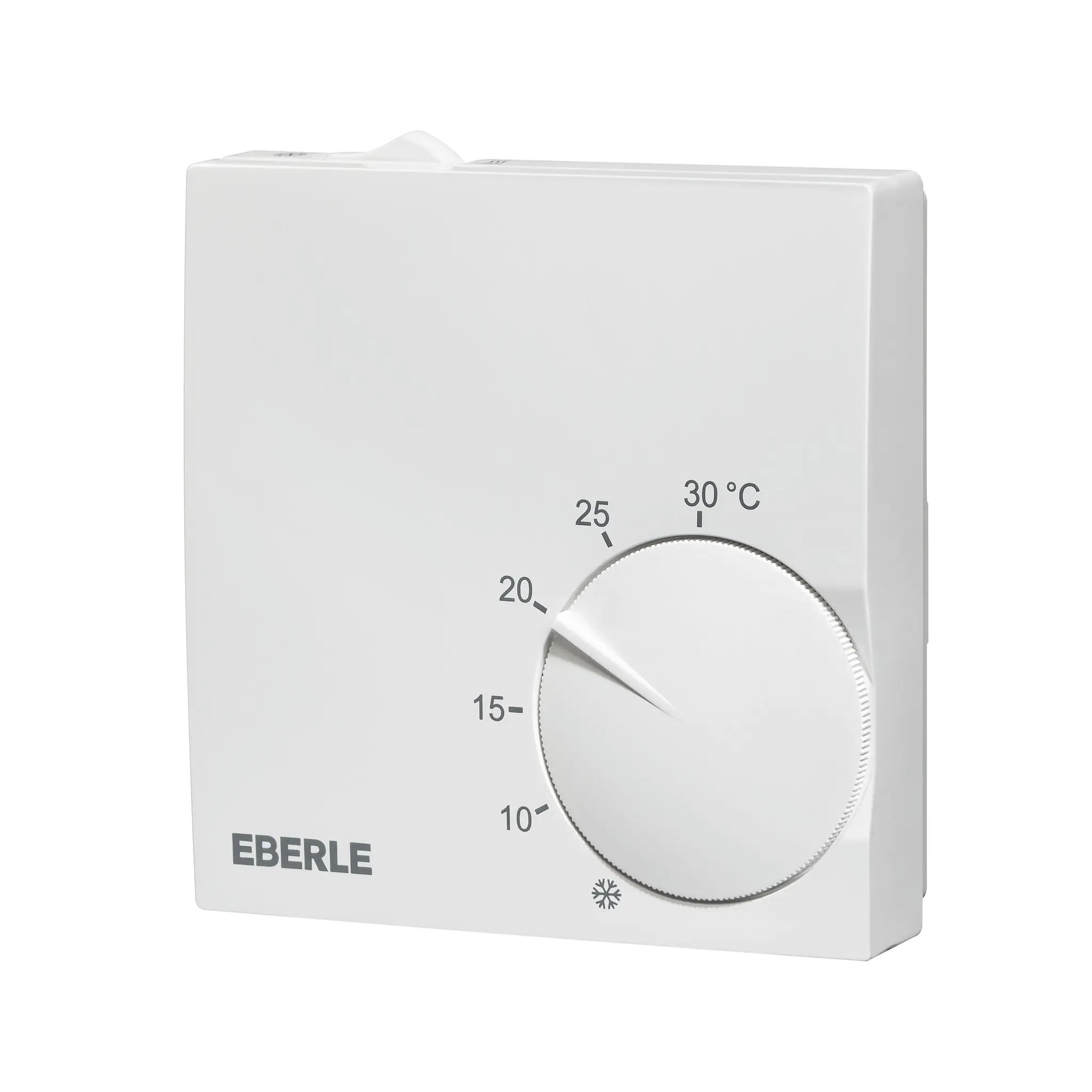 Produktfoto 1 von Aktivweißer Raumregler extra flach, 5-30 C, AC 230V, 1 We, 5/5 A, Schalter