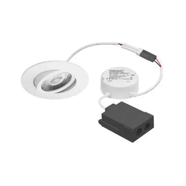 Produktfoto 1 von LED-Einbaustrahler 230 V AC, 50 Hz, 8 W, 36°, 3.000 K, rund, schwenkbar