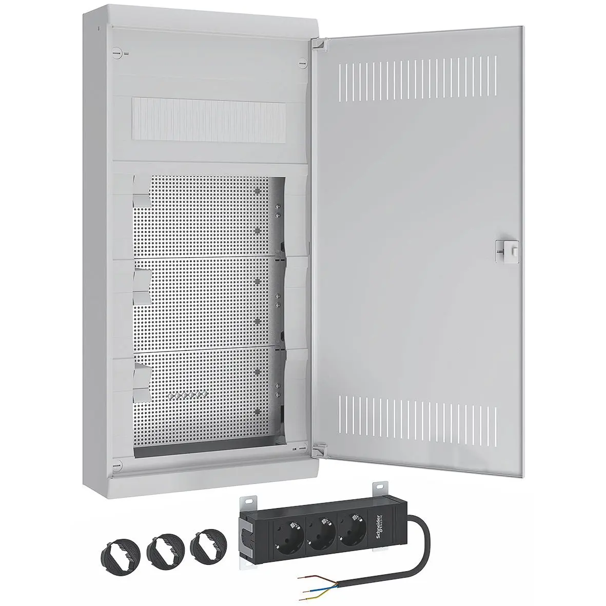 Produktfoto 1 von AMIGO Multimedia-Kleinverteiler - 4R-AP mit Lüftungstür, BxHxT: 300x620x106mm