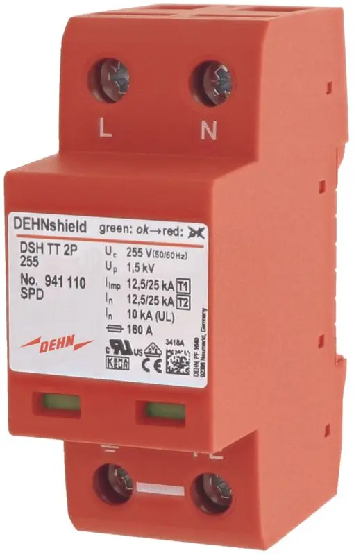 Produktfoto 1 von Anwendungsopt. Kombiableiter DEHNshield Typ1+2 für einphasige TT-und TN-Systeme