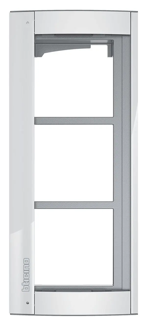 Produktfoto 1 von Abdeckrahmen + Modulträger 3 Module, Türstation SFERA Aluminium, Allwhite
