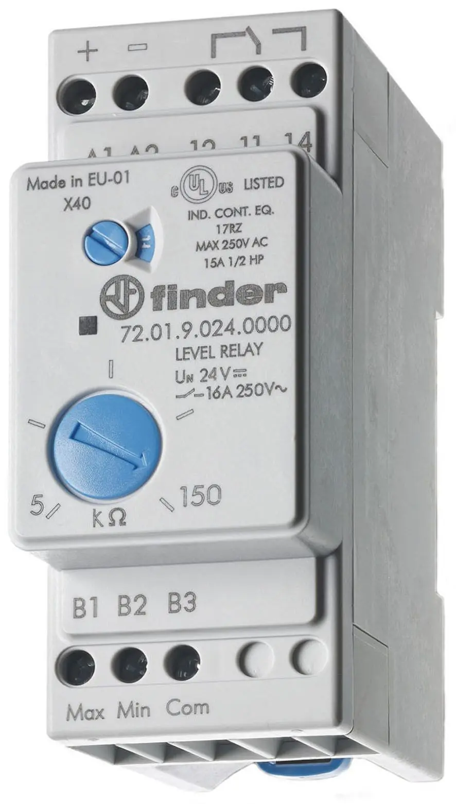 Produktfoto 1 von Niveauwächter f.leitfähige Flüssigkeiten 1We 16A einstellbar 5-150kOhm für 24VDC