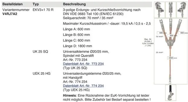 Produktfoto 1 von Dreipolige Erdungs und Kurzschließvorrichtung