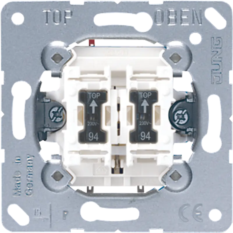 Produktfoto 1 von Doppel-Taster, 10 AX, 250 V ~, 2 Schließer mit Beleuchtung, Glimmlampen 9