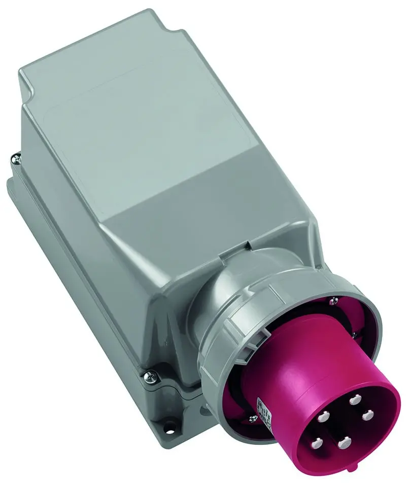Produktfoto 1 von CEE Wandgerätestecker IP67 125A 5-polig 400V 6h rot
