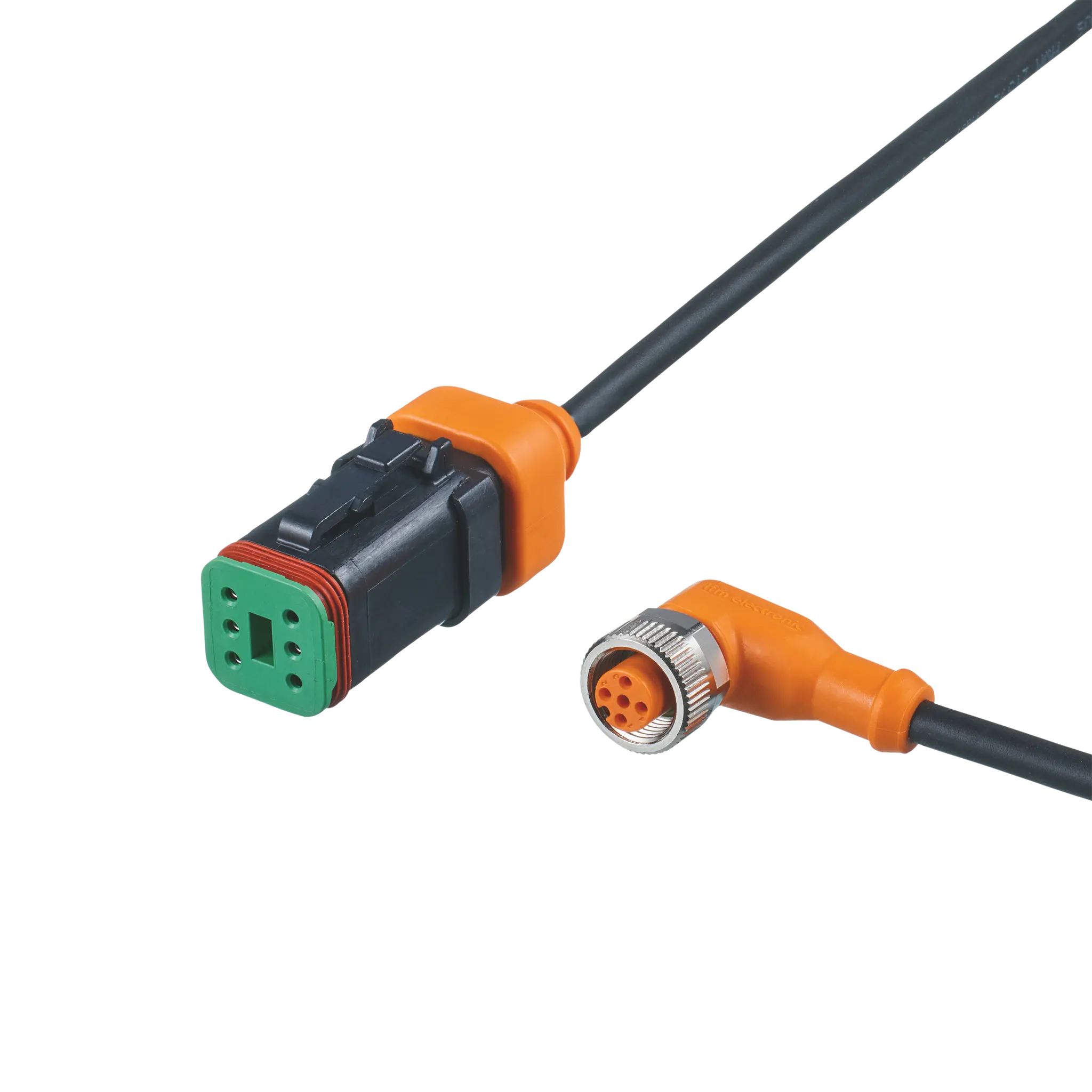 Produktfoto 1 von Verbindungskabel 2m PUR Gehäuse PA Buchse:TPU orange FKM IP67