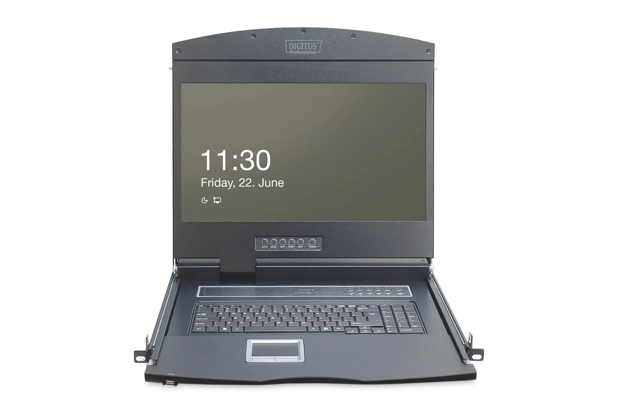 Produktfoto 1 von Modulare Konsole mit 19" TFT (48,3cm) 16-Port KVM u.Touchpad deutsch.Tastatur