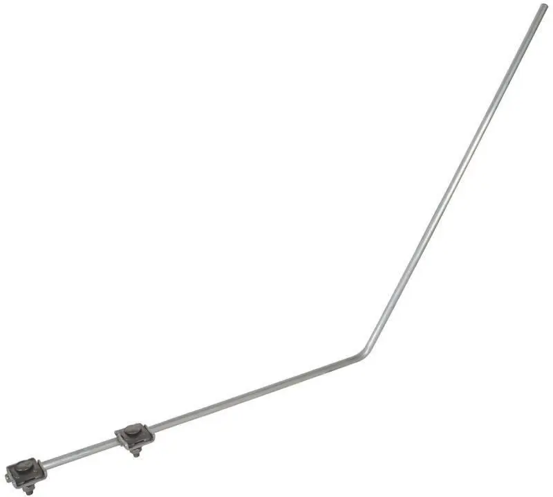 Produktfoto 1 von Fangspitze D 10mm L 1000mm Al -SET- 55° abgewinkelt m. 2 Falzklemmen Al