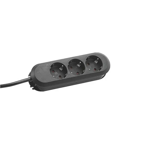 Produktfoto 1 von Tischsteckdose 3xSchuko schwarz Strom 3m Schuko