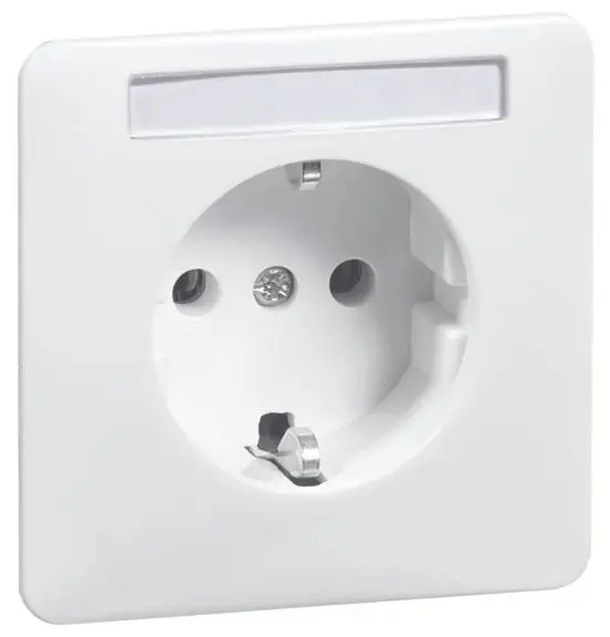 Produktfoto 1 von Steckdose SCHUKO, reinweiß Beschriftungsfeld