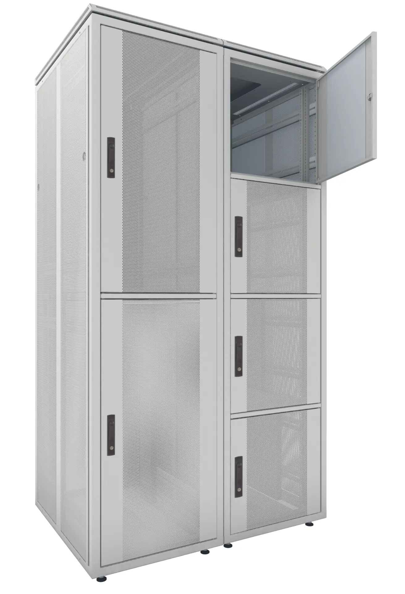 Produktfoto 1 von Co-Location Rack PRO 2 x 20HE 800x1000mm Front-/ Rücktüren 1-teilig perforiert