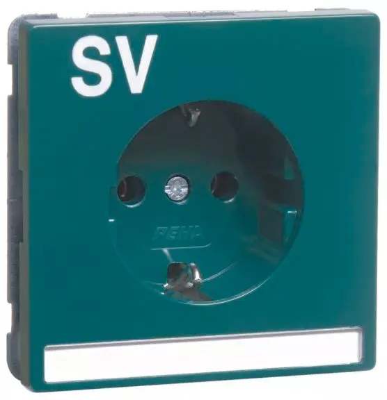 Produktfoto 1 von Steckdose SCHUKO, grün SV Beschriftungsfeld