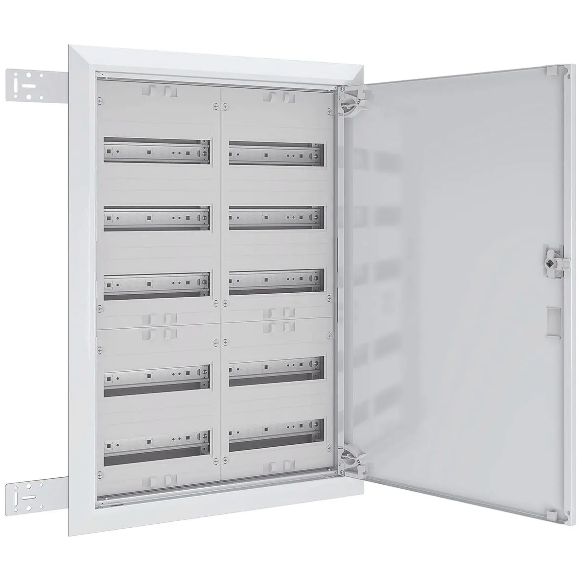 Produktfoto 1 von Flachverteiler UP/HW,110 mm tief,IP 30,SK II,2x5-reihig, Komplettschrank für