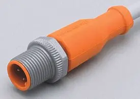 Anschlusskabel m.Stecker <250VAC 2m PUR Geh. TPU orange FKM IP65/67-69K