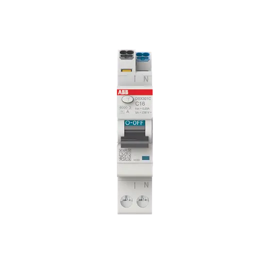 Produktfoto 1 von DSX301CA-C16/0,03 FI/LS-Schalter, 1 TE 6kA, 1P+N, Typ A, C16, 30mA