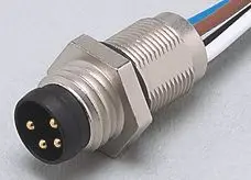 Produktfoto 1 von Einbaustecker <45VAC 0,5m PVC Gehäuse Messing vernickelt IP67