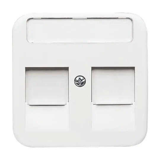 Produktfoto 1 von Abdeckung f. Modular Jack m. 2 Öffnungs- Schiebern und Beschriftungsfeld UP aws