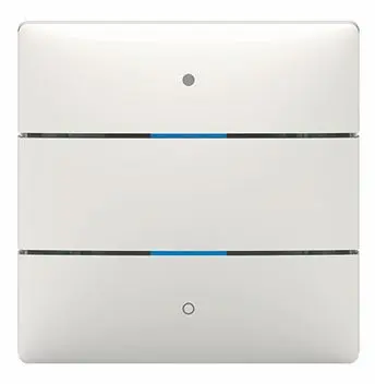 Produktfoto 1 von KNX-Tastsensor, 2 Tasten, 2 LEDs Integrierter Temperatursensor, weiß