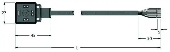 Produktfoto 1 von Ventilsteckverbinder Bauform A, Anschlussleitung