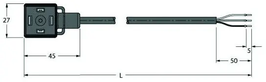 Produktfoto 1 von Ventilsteckverbinder Bauform A, Anschlussleitung