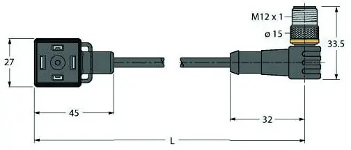 Ventilsteckverbinder Bauform A, Verbindungsleitung