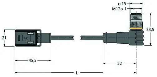 Produktfoto 1 von Ventilsteckverbinder Bauform BI Verbindungsleitung