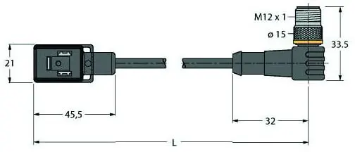 Produktfoto 1 von Ventilsteckverbinder Bauform B, Verbindungsleitung